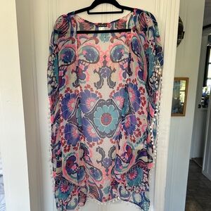 VENUS Floral Sheer Kimono in Teal, Pink & Navy